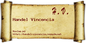 Handel Vincencia névjegykártya